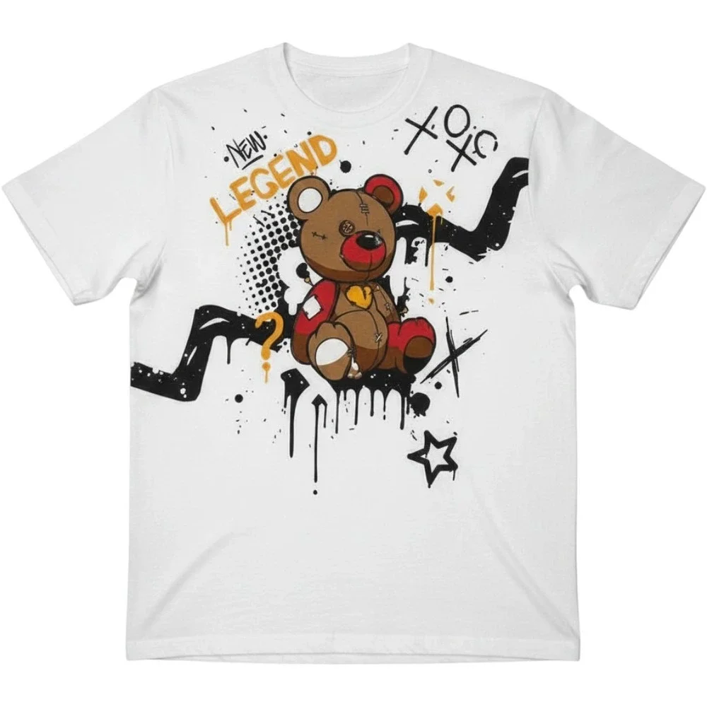 Southpole Mens New Legend Graffiti Teddy‎ Bear Graphic T-Shirt White Large